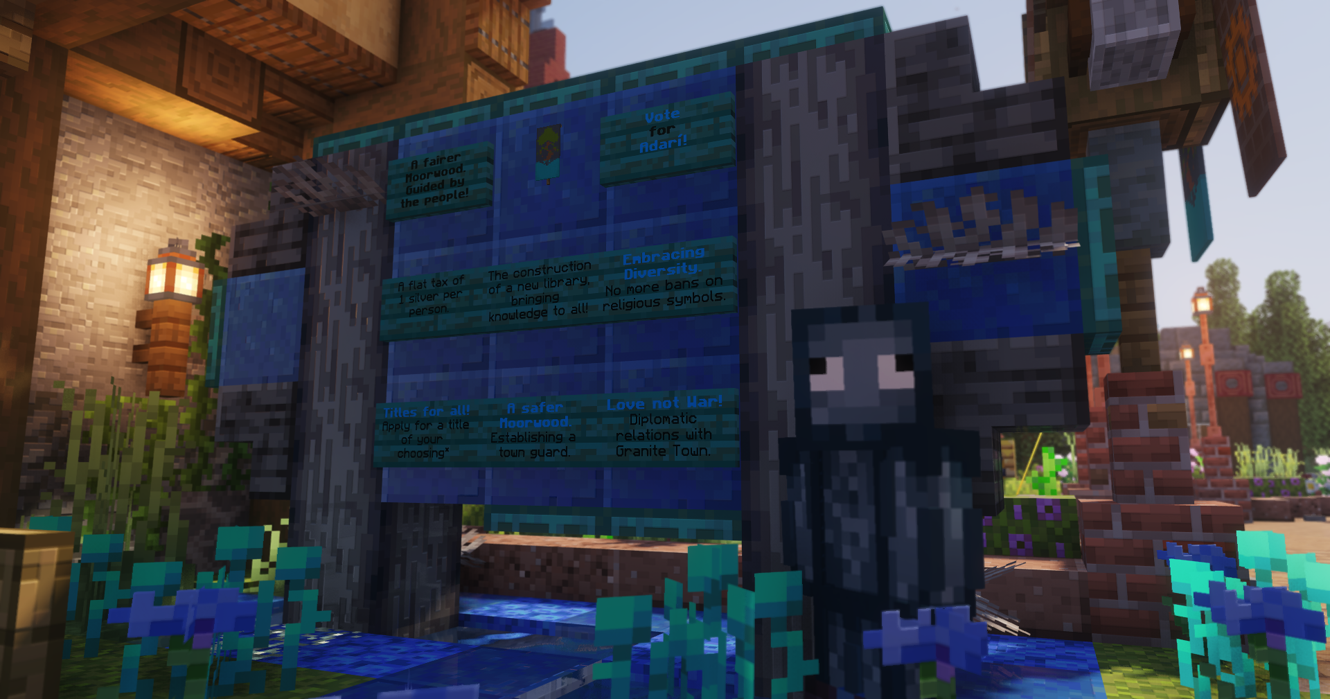 Adarí standing in front of their policy board